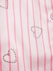 River Island Pink Stripe Hotfix Satin Pyjamas - Image 4 of 5