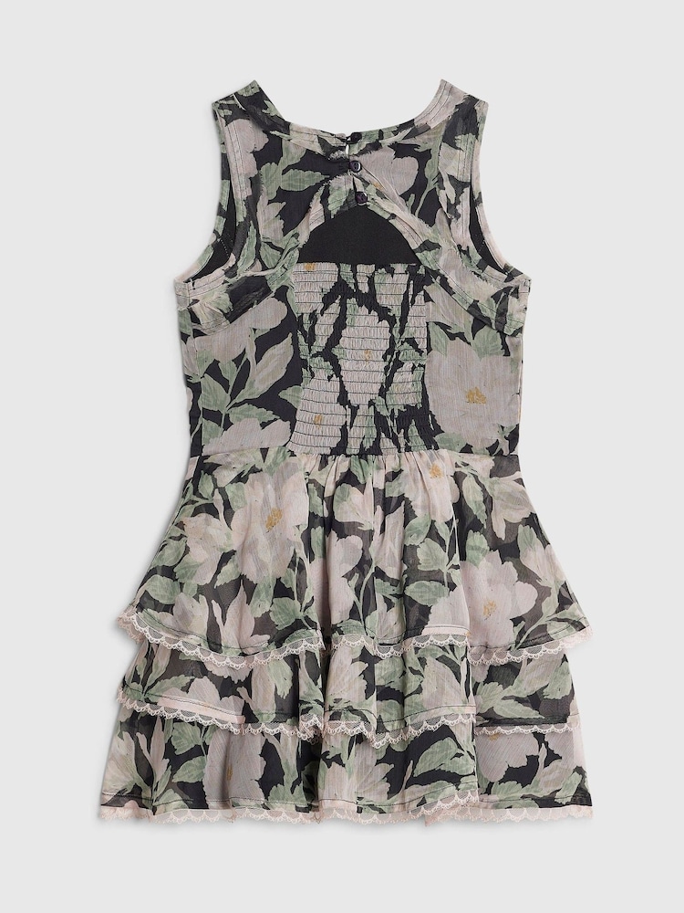 River Island Black Floral Chiffon Dress - Image 2 of 4