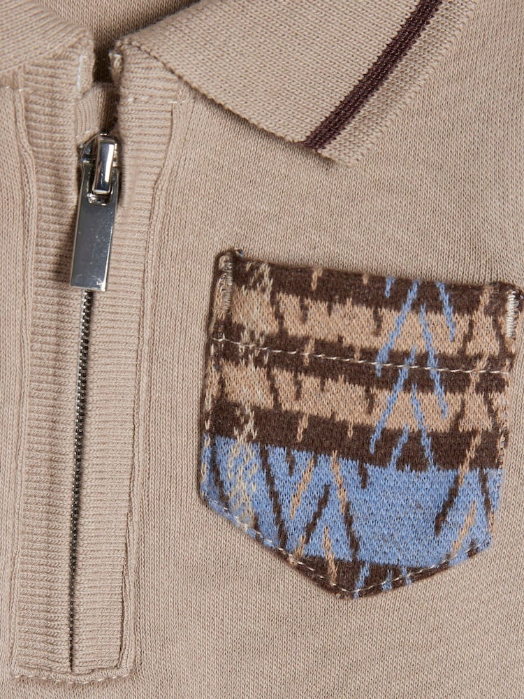 River Island Brown Check Little Man Polo & Joggers Set - Image 5 of 5 River Island Brown Check Little Man Polo & Joggers Set - Image 5 of 5