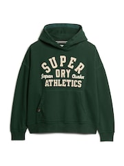 Superdry Enamel Green Athletic Applique Oversize 100% Cotton Hoodie - Image 5 of 7