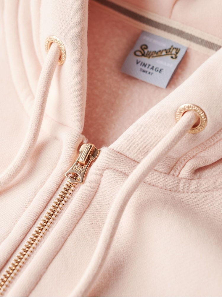 Buy Superdry Pink Clay Essential Logo Zip Hoodie from the Next UK