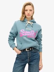 Superdry Aegean Blue Embellished Vl Graphic Hoodie - Image 1 of 5