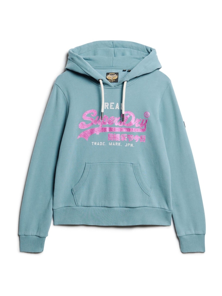 Superdry Aegean Blue Embellished Vl Graphic Hoodie - Image 4 of 4