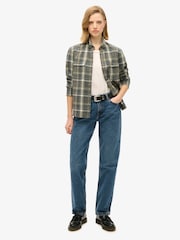 Хаки/серый в клетку - Superdry 100% Хлопок Lumberjack Check Flannel рубашки - Image 3 of 3
