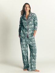 Grønn - Boden Brushed Cotton Pyjamas Shirt - Bilde 4 av 5