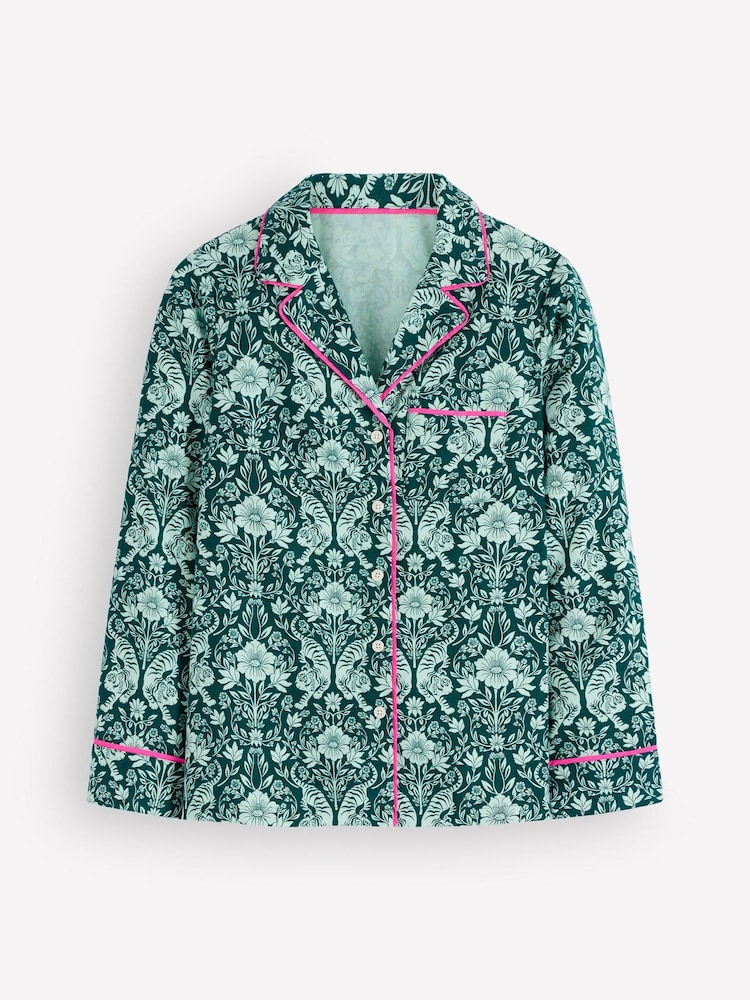 Grønn - Boden Brushed Cotton Pyjamas Shirt - Bilde 5 av 5