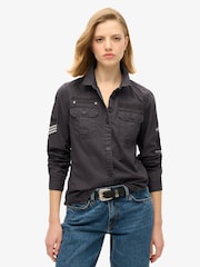 Pizarra - Camisa de estilo militar de algodón 100 % de Superdry - Imagen 1 de 6