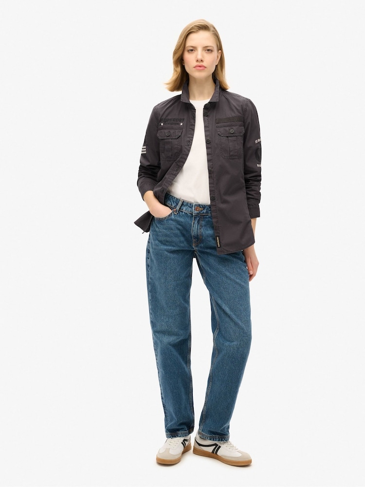 Superdry Blackboard Military 100% Cotton Shirt - Image 3 of 6