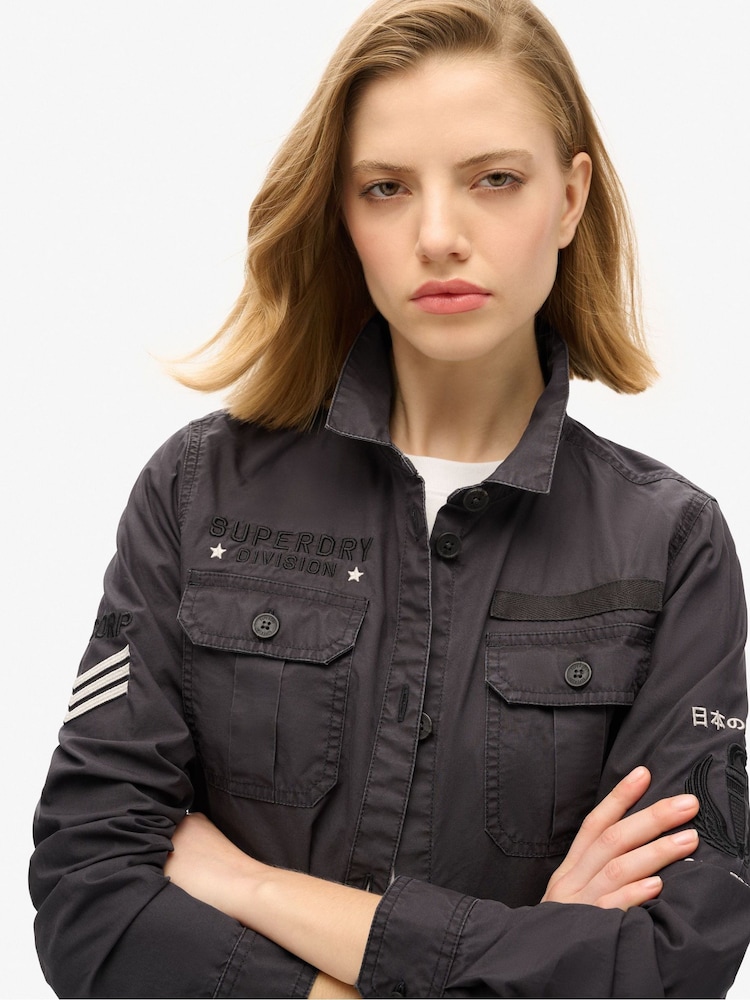 Superdry Blackboard Military 100% Cotton Shirt - Image 4 of 6