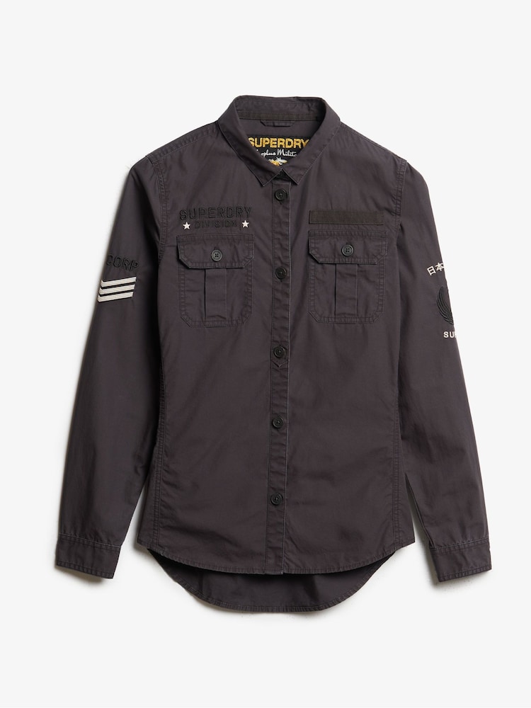 Superdry Blackboard Military 100% Cotton Shirt - Image 5 of 6