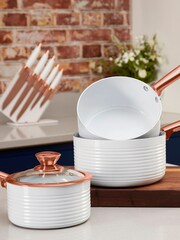 Tower Set of 3 White Black Saucepans - Image 2 of 2