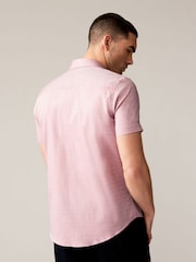 Damson Pink Regular Fit Trimmed Formal Short Sleeve Shirt - Image 3 of 6