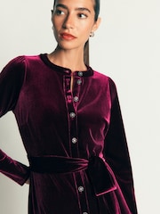 Boden Honor Column Velvet Midi Dress - Bilde 2 av 5