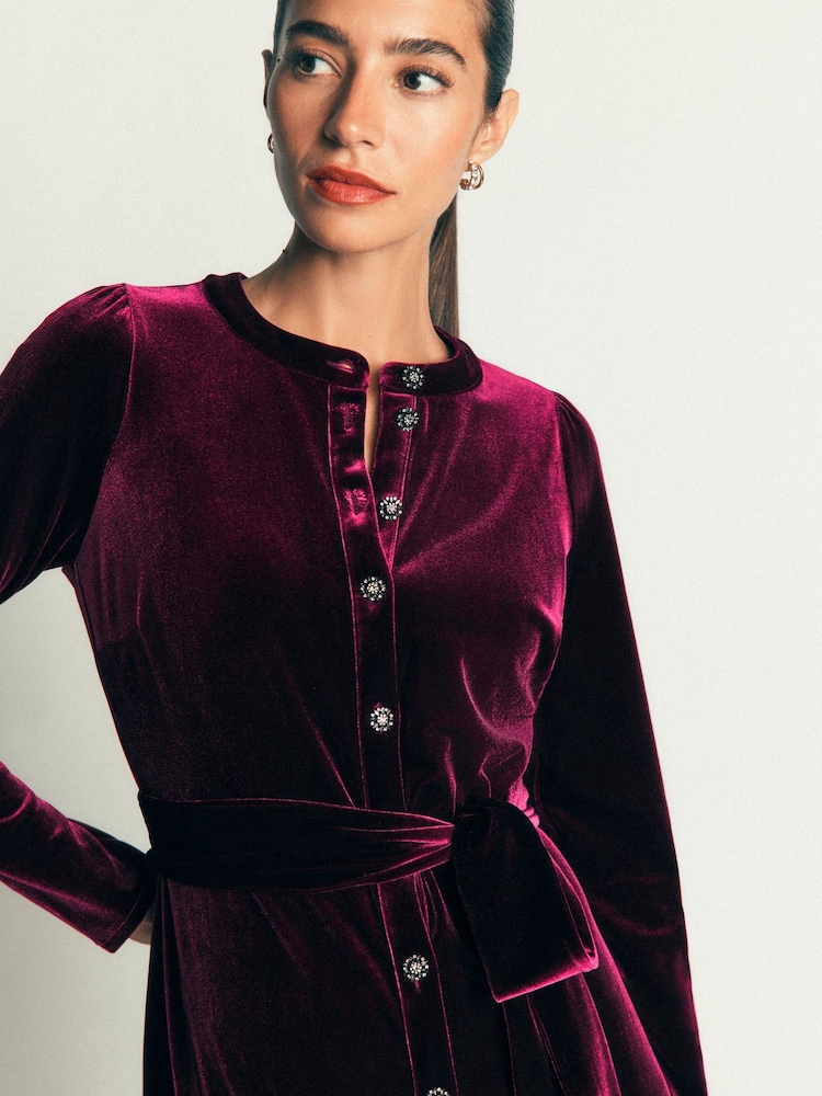 Boden Honor Column Velvet Midi Dress - Bilde 2 av 5 Boden Honor Column Velvet Midi Dress - Bilde 2 av 5
