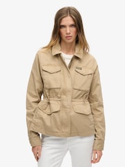 Superdry Canyon Beige Military Lined 100% Cotton Jacket - Image 2 of 6