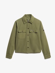 Superdry Wild Khaki St Tropez Military 100% Cotton Shirt - Image 4 of 4