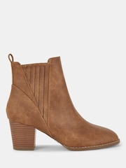 Novo Brown Regular Fit Devan Block Heel Chelsea Boots - Image 2 of 4