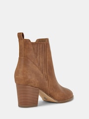 Novo Brown Regular Fit Devan Block Heel Chelsea Boots - Image 4 of 4