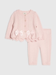 River Island Pink Peplum Cardigan & Legging Set - Image 1 of 5
