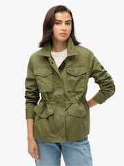 Superdry Burnt Olive Military Lined 100% Cotton Jacket - Image 1 of 6