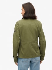 Superdry Burnt Olive Military Lined 100% Cotton Jacket - Image 2 of 6