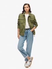 Superdry Burnt Olive Military Lined 100% Cotton Jacket - Image 3 of 6