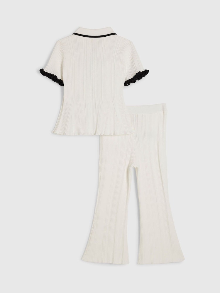Crema - River Island Peplum Top & Kickflare Set - Imagen 2 de 5 Crema - River Island Peplum Top & Kickflare Set - Imagen 2 de 5