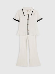 Crema - River Island Peplum Top & Kickflare Set - Imagen 3 de 5