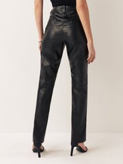 Urban Code Black Faux Leather Front Split Leggings - Image 3 of 7