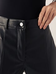 Urban Code Black Faux Leather Front Split Leggings - Image 4 of 7