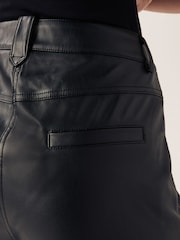 Urban Code Black Faux Leather Front Split Leggings - Image 5 of 7