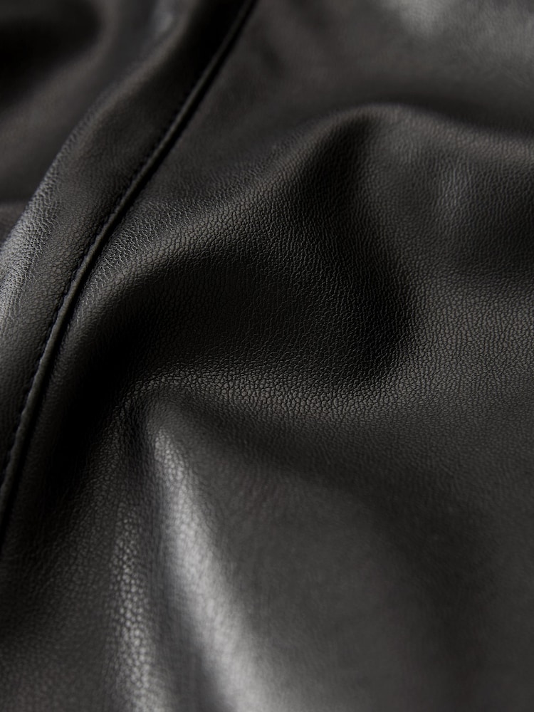 Urban Code Black Faux Leather Front Split Leggings - Image 6 of 7