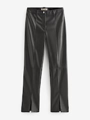 Urban Code Black Faux Leather Front Split Leggings - Image 7 of 7