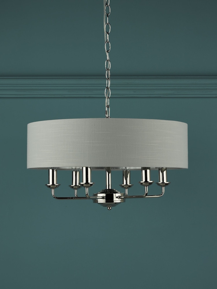 Laura Ashley Silver Sorrento Large Ceiling Light - Image 2 of 6
