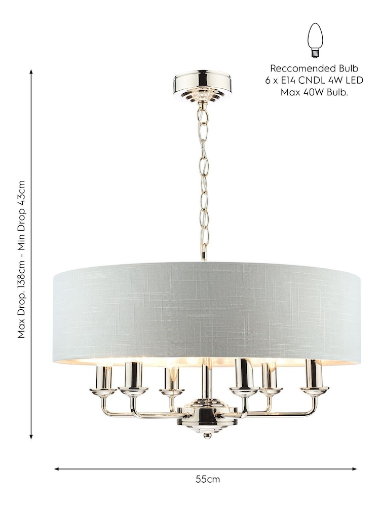 Laura Ashley Silver Sorrento Large Ceiling Light - Image 6 of 6