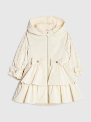 River Island Cream Frill Bow Raincoat - Image 1 of 4