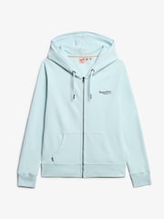 Superdry Winter Sky Blue Essential Logo Zip Hoodie - Image 5 of 6