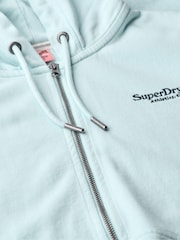 Superdry Winter Sky Blue Essential Logo Zip Hoodie - Image 6 of 6