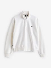 Superdry Off White Essential Half Zip Sweatshirt - Image 4 of 4