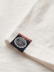 Superdry Off White Slub 100% Cotton Athletic Ringer Fitted T-Shirt - Image 7 of 7
