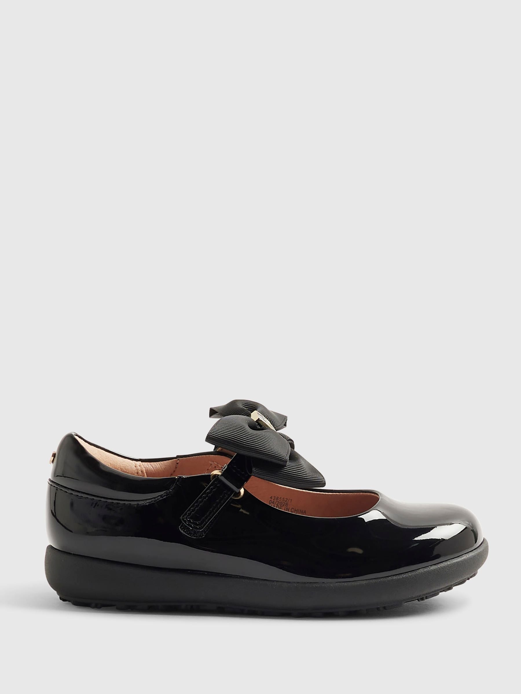 River Island Black Bow Mary Jane Shoes view 1