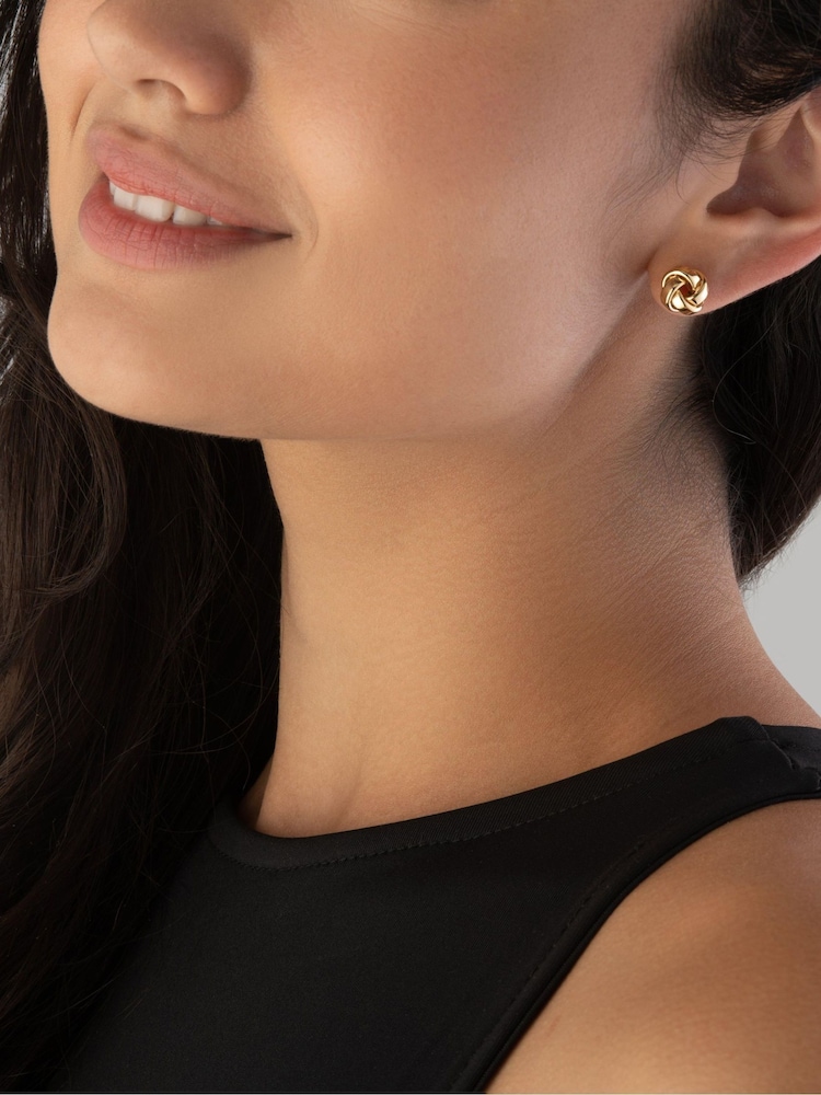 Beaverbrooks 9ct Gold Knot Stud Earrings - Image 2 of 3