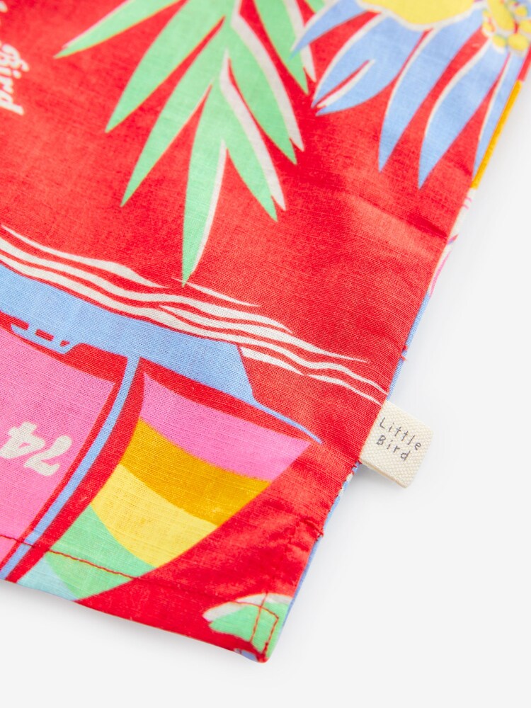 Little Bird by Jools Oliver Red 100% Cotton Colourful Hawaiian Shirt - Image 11 of 11