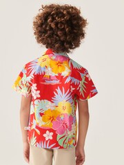 Little Bird by Jools Oliver Red 100% Cotton Colourful Hawaiian Shirt - Image 3 of 11