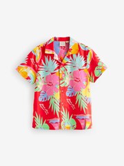 Little Bird by Jools Oliver Red 100% Cotton Colourful Hawaiian Shirt - Image 8 of 11