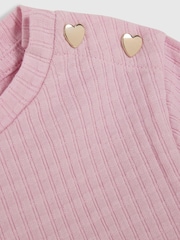 River Island Pink Textured T-Shirt & Leggings Set - Image 4 of 5