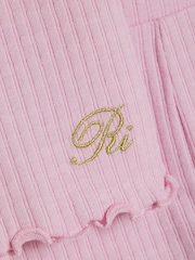 River Island Pink Textured T-Shirt & Leggings Set - Image 5 of 5
