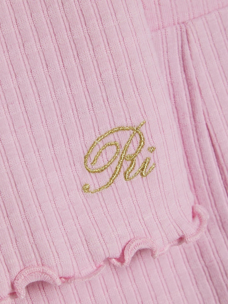 River Island Pink Textured T-Shirt & Leggings Set - Image 5 of 5 River Island Pink Textured T-Shirt & Leggings Set - Image 5 of 5
