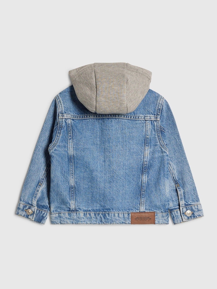 River Island Blue Hooded Denim Jacket - Image 2 of 5