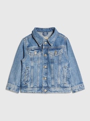 River Island Blue Hooded Denim Jacket - Image 3 of 5